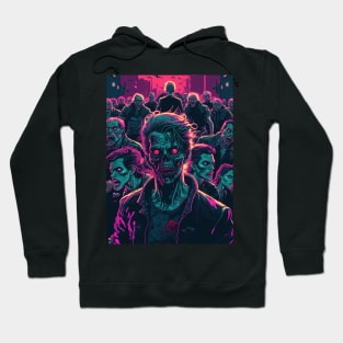 80s Zombie Horde In The Streets Of A Dystopian City Hoodie